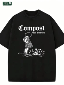 Matt Rife Signature Icon Portrait Print Pure Cotton Unisex Short Sleeve Tee, Soft All Season Casual Streetwear Essential Fan Daily Topkpop - 黑色 - 查看 1
