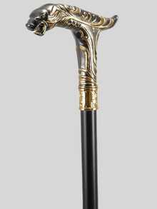 1pc Multicolor Halloween Prop Striped Pattern Wolf Head Metal Movie Prop, Vintage Long Wizard Staff, Double-Section Rotating Detachable Old-Style Metal Rod, Fashionable Elegant British Gentleman Gift, Suitable For Daily Holiday Gifts, Halloween Cosplay Stage Performance Props, School Back-To-School Season Use - Multicolor - View 11