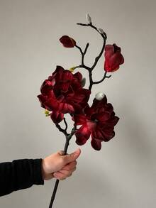 1pc Artificial Magnolia Branch, Real Touch Single Head Faux Magnolia Flower, Suitable For Home Decor, Wedding Centerpiece, Garden Arrangement - Multicolor - View 6