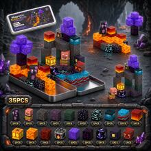 磁力積木 Mine World 鐵盒版 磁力洞穴世界建築積木玩具套組 STEM 教育感官玩具 適合 3 歲以上男孩女孩的最佳禮物 2026 - 黑色 - 查看 15