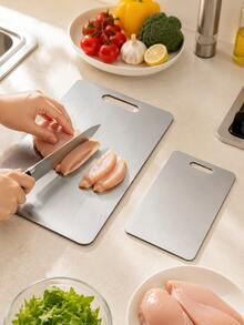 Premium Stainless Steel Cutting Board - Double-Sided Design, Stainless Steel Material, Suitable For Kitchen And Restaurant - Multicolor - View 6