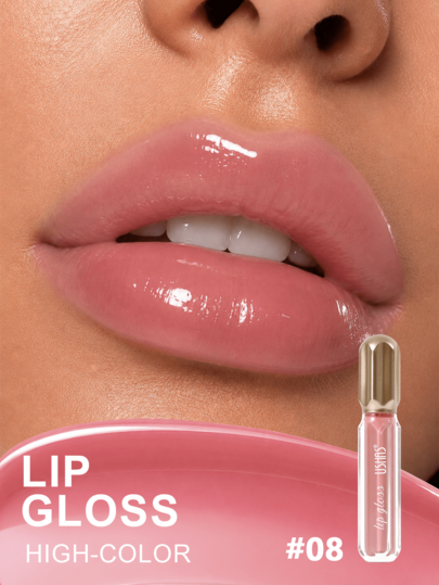 USHAS Glossy Shine Lip Gloss, Long Lasting Mirror Glass Finish Lip Glaze, Non-Sticky Hydrating Plumping Lip Makeup, Rich Vivid Pigment Liquid Lipstick For Daily Date Party Makeup, Transfer Resistant Moist Lip Gloss For All Skin Tones Women Cosmetics