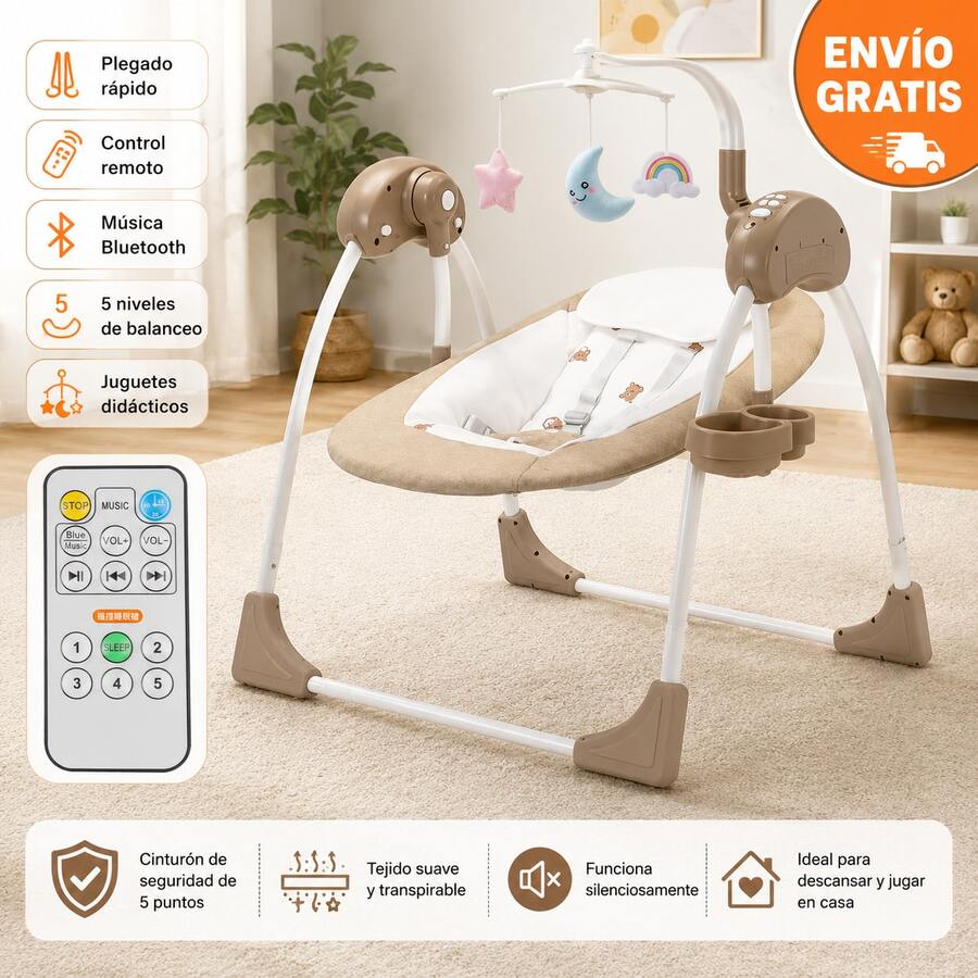 Baby Bouncers, Jumpers & Swings - Apricot - View 1