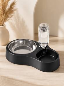 Structured Craftsmanship 2-In-1 Pet Food And Water Bowl, Suitable For Small/Medium Cats, Dogs, Rabbits And Other Pets, Easy To Clean. Dog Stuff, Cat Stuff, Cat And Dog Dual-Use Bowl Combination. Durable Plastic Material With Stainless Steel Bowl, Easy To Clean, Suitable For Cats And Dogs - 500ml - View 11