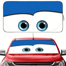 YAIUZGOO Cartoon Eye Car Windshield Sun Shade, Fun Front Window Sun Shade, Cute Eye Design, Reflective Heat Insulation UV Protection Cover, Foldable Car Sun Shade, Protect Dashboard Interior, Universal Car Accessory For Summer Travel - A - View 12