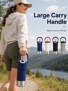 Large Capacity Sports Water Bottle, Dual-Drinking Lid Design, Straw And Direct Sip Dual Use, Portable Handle, Non-Slip Textured Grip, Reusable Outdoor Water Bottle, Suitable For Gym, Hiking, Camping, Cycling, Travel, School, Workout And Daily Hydration - Multicolor - View 4
