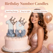 New Creative Silver Crown Digital Candles 1-9, Birthday Theme Party Cake Digital Decorative Candles, Exquisite Anniversary Cake Hat Decoration Sweet Adult Ceremony Cake Decoration. - Crown - View 2