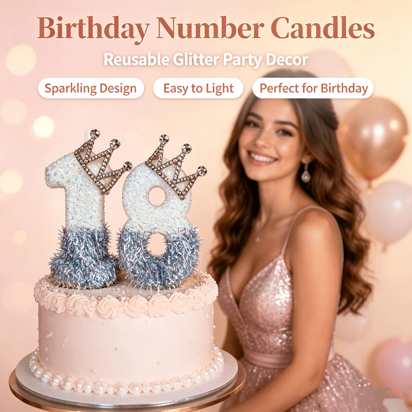 New Creative Silver Crown Digital Candles 1-9, Birthday Theme Party Cake Digital Decorative Candles, Exquisite Anniversary Cake Hat Decoration Sweet Adult Ceremony Cake Decoration.