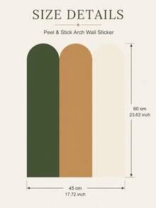 SUPSTICKER 1pc Vintage Bohemian Arch Wall Decal, 3 Styles Available, Removable Geometric Half Wall Sticker For Living Room And Bedroom Decor - Multicolor - View 16
