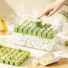 96-Cell Ice Cube Tray, One-Touch Ice Cube Release, Large Capacity Ice Storage Box, Suitable For Refrigerator And Freezer, Stackable Ice Cube Tray With Ice Scoop, Suitable For Cold Drinks, Juice, Soda, Coffee, Whiskey, Cocktail, Easy To Remove - Multicolor - View 13