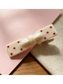 6/8pcs Cute Girls Polka Dot Bow Hair Clips, Adorable Design, Suitable For Forehead Or Side Bangs, Daily Wear, Outfit Matching - Multicolor - View 5