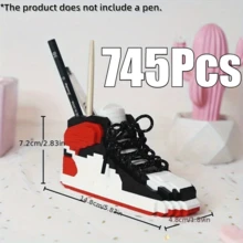 1套 單件 745 微粒積木組 卡通籃球運動鞋模型套組 附迷你積木 DIY 3D 拼圖玩具 適合桌面擺飾、居家辦公室裝飾，適合14歲以上的節日生日聖誕禮物 - 彩色 - 查看 6