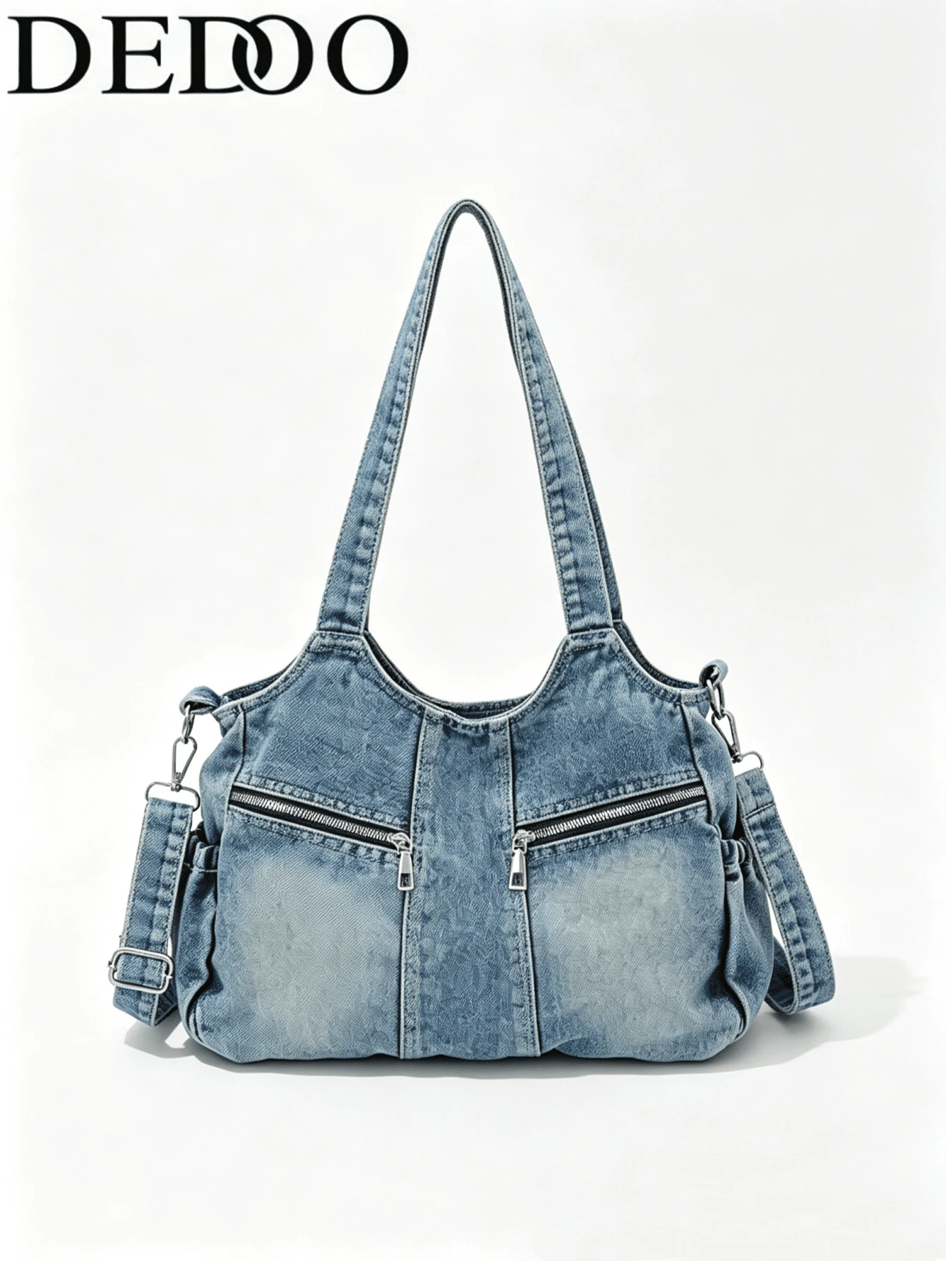 Dedoo Hobo Shoulder Bag, Multi-Zipper Pockets Adjustable Strap Casual Handbag, Suitable For Daily Use, Large Capacity, Campus Backpack, University Campus
