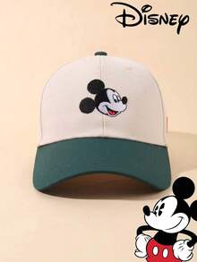 Disney 1件迪士尼官方授權米奇與米妮刺繡棒球帽，可調節防曬休閒帽，旅行海灘Y2K風格卡通帽 - 彩色 - 查看 3