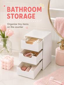 Mini 3-Tier Drawer Storage Box, Suitable For Storing Jewelry, Hair Accessories, Earrings And Other Small Items, Can Be Used In Furniture, Office, Study, Bedroom, Bathroom. 3-Tier Desktop Storage Box, Office Storage Box, Jewelry Storage Box - Multicolor - View 9
