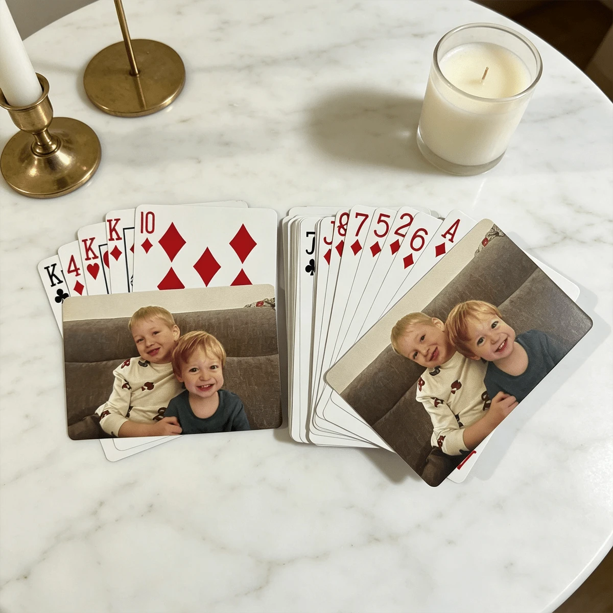 Customizable Photo Playing Cards For Couples - 54 Matte Finish Deck With Heart Design, Personalize With Your Photo For A Unique Touch - Ideal Anniversary Gift - Sets - View 1