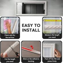 DIY Colorable 100 300 500cm PVC Self Adhesive Decorative Strip Flexible Polymer PVC Solid Color Embossed Pattern 1.2cm Width Bendable Cuttable Wall Trim Molding No Drilling For Wall Ceiling Baseboard Mirror Frame Cabinet Tile Edge Modern Home Decor - A - View 6
