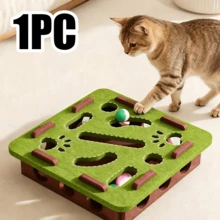 Cat Fun Box - Interactive Scratch And Dig Site With Paw Prints, Cat Puzzle Game, Suitable For Indoor Cats, Stimulates Intelligence And Physical Activity, Cat Toy, Felt Cat Activity Center, Suitable For Kittens And Adult Cats - Multicolor - View 14