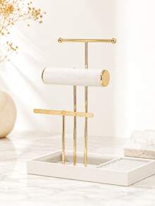 1pc 3-Tier Bracelet Display Stand - Jewelry Storage Rack, Detachable T-Bar Beige Velvet Bracelet Holder, Jewelry Storage Organizer, Suitable For Bracelets, Necklaces, Earrings, Rings, Unique Gift For Women, Moms, Jewelry Box - Multicolor - View 11