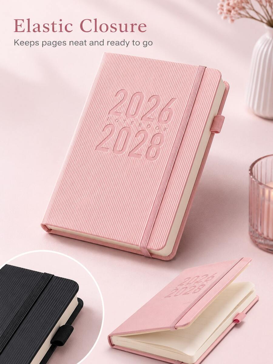 2026–2028 3-Year Planner (4 Colors Available) – Soft Cover With Elastic Pen Loop, 12-Month View, English Version; Suitable For Organized Adults; Minimalist Design – Perfect Choice For Back To School Season