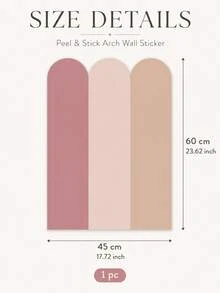 SUPSTICKER 1pc Vintage Bohemian Arch Wall Decal, 3 Styles Available, Removable Geometric Half Wall Sticker For Living Room And Bedroom Decor - Multicolor - View 14