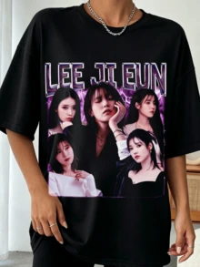 Vintage LEESS Ji Eun Unisex Tshirt   Bootleg Tshirt - 黑色 - 查看 1