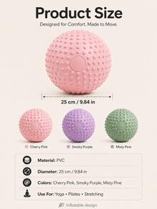 3/1pc Textured Yoga Fitness Ball, Small Massage Ball For Pelvic Floor, Core, Balance And Flexibility Training, Lightweight Exercise Ball For Upper Back, Lower Back, Hips, Glutes, Legs And Calves, Suitable For Home, Stretching And Pilates - Multicolor - View 11