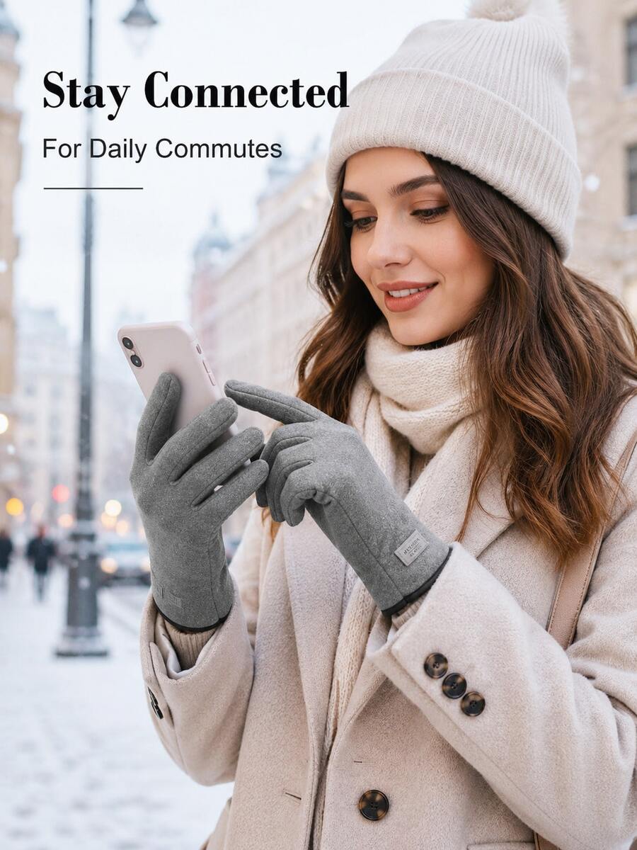Winter Fleece Touchscreen Gloves, Unisex, Windproof, Waterproof, Warm, Non-Slip Grip, Suitable For Driving, Cycling, Commuting And Outdoor Activities - Multicolor - View 1