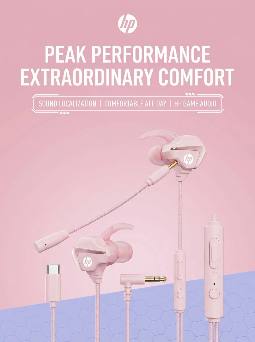 Black HP Wired In-Ear Earphones, 3.5mm Jack Wired EarPods With Built-In Remote Control And Microphone, Music, Call And Volume Control, Compatible With Phone And Computer, HIFI High-Quality Earphones - View 1
