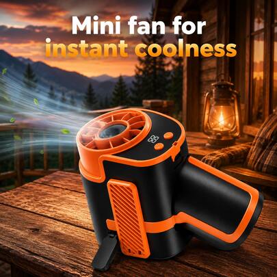Ventilatore da cintura portatile 3-in-1 | Ventilatore da cintura, ventilatore da tavolo portatile, flusso d'aria potente, ricarica USB, raffreddamento silenzioso e veloce, tr