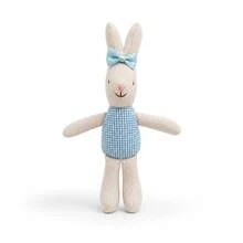 13cm Cute Linen Rabbit Plush Doll 1pc, Plaid Bowtie Rabbit Stuffed Doll, Children's Day Birthday Gift, Perfect Dollhouse Decoration And Accessory - Multicolor - View 20