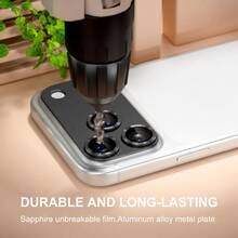 CASECOPS 1pc Black AR Camera Lens Screen Protector, Compatible With IPhone 17 Pro Max/17 Pro, Sapphire Tempered Glass Lens Cover With Aluminum Alloy Metal Plate, 99% High Transparency, HD Clear Photography, Anti-Glare Night Shot, Scratch-Resistant, Shockproof, Compatible With Phone Case, Easy Installation, Full Camera Protection, Integrated Rear Lens Protector - Black - View 5