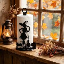 Halloween Witch Kitchen Countertop Paper Towel Holder, Countertop Paper Roll Rack, Kitchen Storage Rack, Wall-Mountable, Halloween Decorative Ornament - A - View 5
