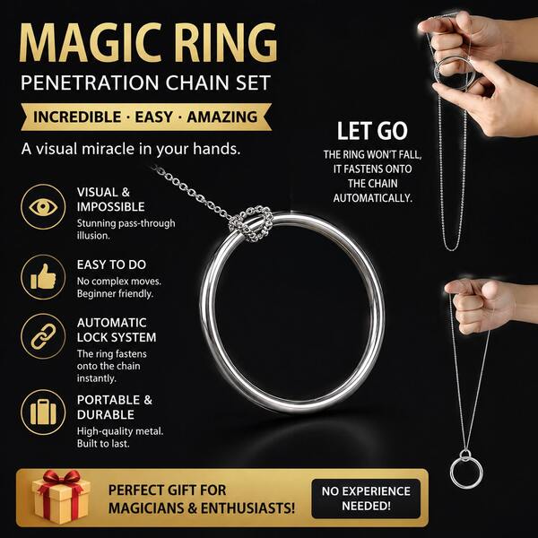 Set Rantai Cincin Ajaib - Alat Peraga Sulap Ilusi Penetrasi Luar Biasa (Ramah untuk Pemula)