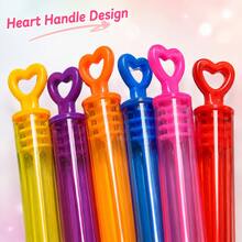 12/24/36 piezas Palos de burbujas multicolores con forma de corazón, juguetes de tubo de burbujas suaves y apretables, palos de burbujas con mango de corazón lindo, adecuados para juegos al aire libre, recompensas en el aula, juegos de playa de verano, decoración de la habitación, rellenos de bolsas de regalo para niños y niñas, regalos de Pascua, Navidad y Halloween - Multicolor - Ver 10