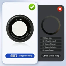 1/2/6Pcs For Magsafe Magnetic Metal Ring ForPhone Universal Metal Sticker Support Wireless Charger Plate Sheet Magnet Car Holder - Multicolor - View 2