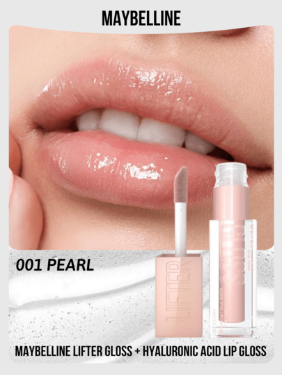 Maybelline 美寶琳豐唇唇彩 + 玻尿酸唇彩，005 花瓣色，高光澤豐唇效果，增強唇部豐盈感，持久光澤，長效保濕，提升唇形，強效光澤，長效保濕