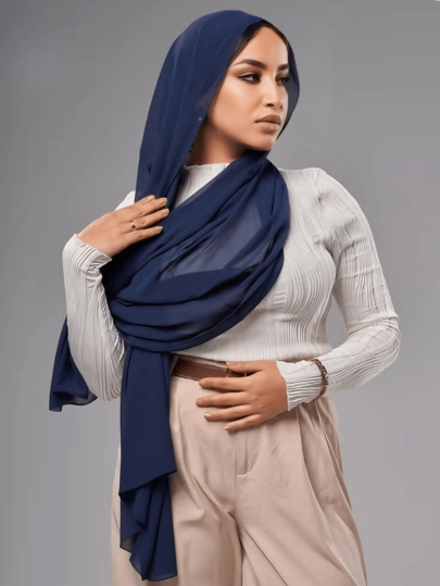 1pc Women's Chiffon Scarf Headband, Lightweight & Breathable, Elegant Headwrap Suitable For Daily Wear