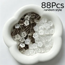 22/33/44/55/66/77/88/99Pcs Flower Shaped White Pearl Buttons, Two-Hole Glossy Shank Buttons, Multi-Color Shell Buttons For DIY Sewing Clothes, Shirts, Dresses, Crafts, Scrapbooking Decoration - Multicolor - View 17