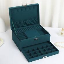 Women's Elegant Lockable Jewelry Box, Multi-Compartment Storage For Rings, Earrings And Necklaces - Multicolor - View 10