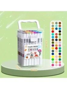 12/24/36/48pcs Acrylic Marker Set, DIY Art Graffiti Painting Watercolor Markers, Waterproof Quick-Dry, Suitable For Students Graffiti, Teachers And School Use (Random Pattern On Pen Body) - Multicolor - View 16