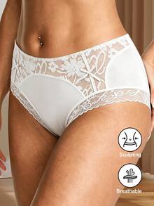 XGDFAY 5pcs Women's Mid-Waist Lace Triangle Panties, Multi-Color Combination Lace Patchwork Design, Soft Skin-Friendly Fabric, Elastic Bodycon Comfortable Fit, Simple Elegant Daily Women's Underwear, S-XL - Multicolor - View 4