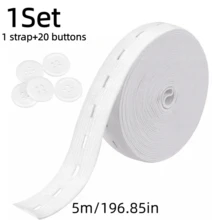 1Set/2Sets Elastic Rope, Used For Sewing, Made Of High Elasticity Knitted Tape, Designed For Tightening Waistband, Equipped With White Buttons, Perfect For Handmade Crafts - Multicolor - View 16