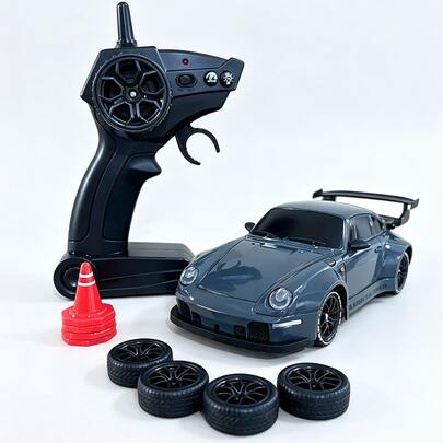 Xe drift RC 4WD tỉ lệ 1:24, điều khiển từ xa 2.4GHz, lốp xe drift, pin sạc, đồ chơi xe RC tốc độ cao, phù hợp cho trẻ em, bé trai và bé gái, người mới bắt đầu, quà sinh nhật, quà Giáng sinh, quà cho trẻ em