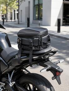 Bolsa de cola de motocicleta impermeable y expandible, bolsa de asiento trasero multifunción, bolsa de almacenamiento de silla, adecuada para viajes en motocicleta, turismo y desplazamientos, compatible con motocicletas deportivas y motocicletas cruiser, accesorios de almacenamiento - A - Ver 5