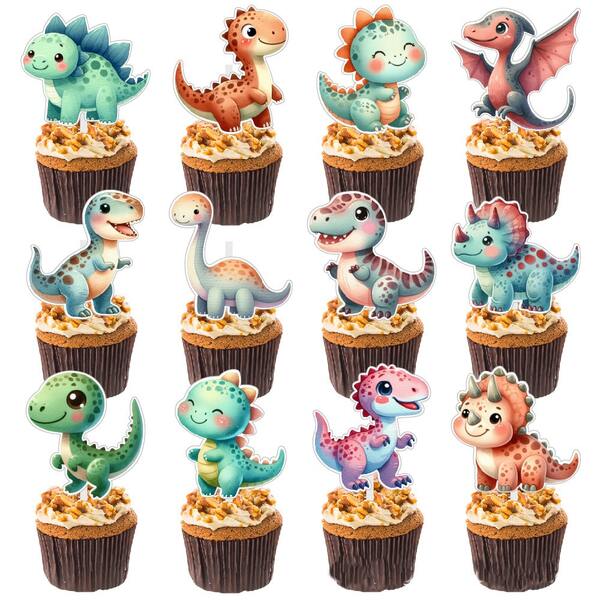 Cartoon Dinosaur Birthday Party Supplies Jungle Theme Cake Topper Banner Decoration Set