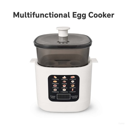 Household Multi-Function Electric Egg Cooker UK Standard Plug Digital Display 12 Cooking Modes Automatic Egg Steamer Boiler Easy Operation Kitchen Breakfast Cooking Machine
