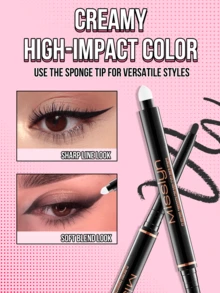 MISSLYN-1pc Black Volumizing Mascara & Cream Eyeliner Set, High Pigment Smooth Cream Texture, No Clumping, Volumizing & Shaping Effect, Long-Lasting Color, Define Lashes, Brand Cosmetics, Suitable For Women And Girls, Back To School Gift, Daily Eye Makeup, Matte - #01 - View 3