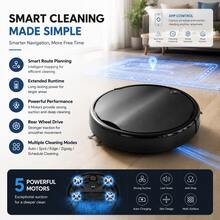 Robot Vakum 2-in-1, Daya Hisap 2800Pa & Robot Pel, Mendukung Aplikasi dan Kontrol Jarak Jauh, Pengisian Daya USB, Mesin Pembersih Otomatis Sepenuhnya, Cocok untuk Lantai Keras, Karpet Pendek, dan Bulu Hewan Peliharaan - MultiWarna - View 13