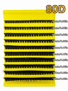 10 Rows 200/160 Clusters 8-16mm Mixed Length Russian D-Curl Thick Reusable Dramatic Eyelashes Suitable For Beginners (80D/100D Multiple Specifications) Eyelash Clusters Single Eyelashes False Eyelashes - D - View 5